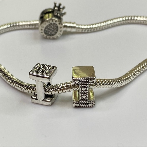 Sterling Silver Letter I Charm - Picture 3 of 11